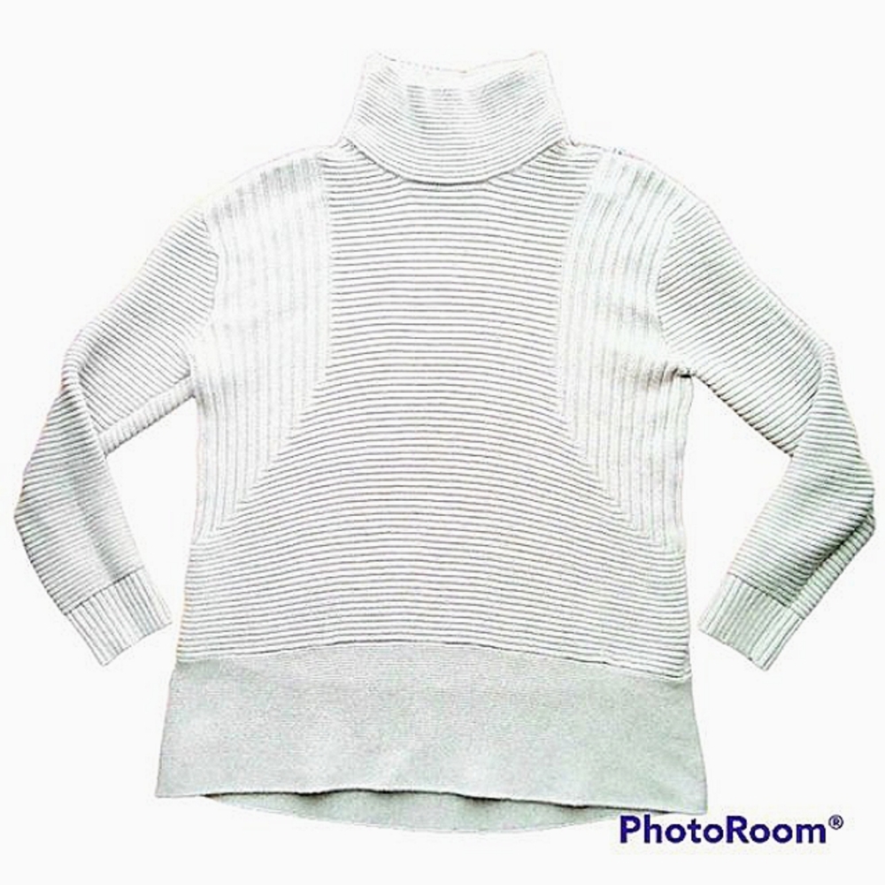 VINCE CAMUTO CHUNKY RIB KNIT TURTLENECK SWEATER SZ S TEXTURED WARM COZY COTTON
